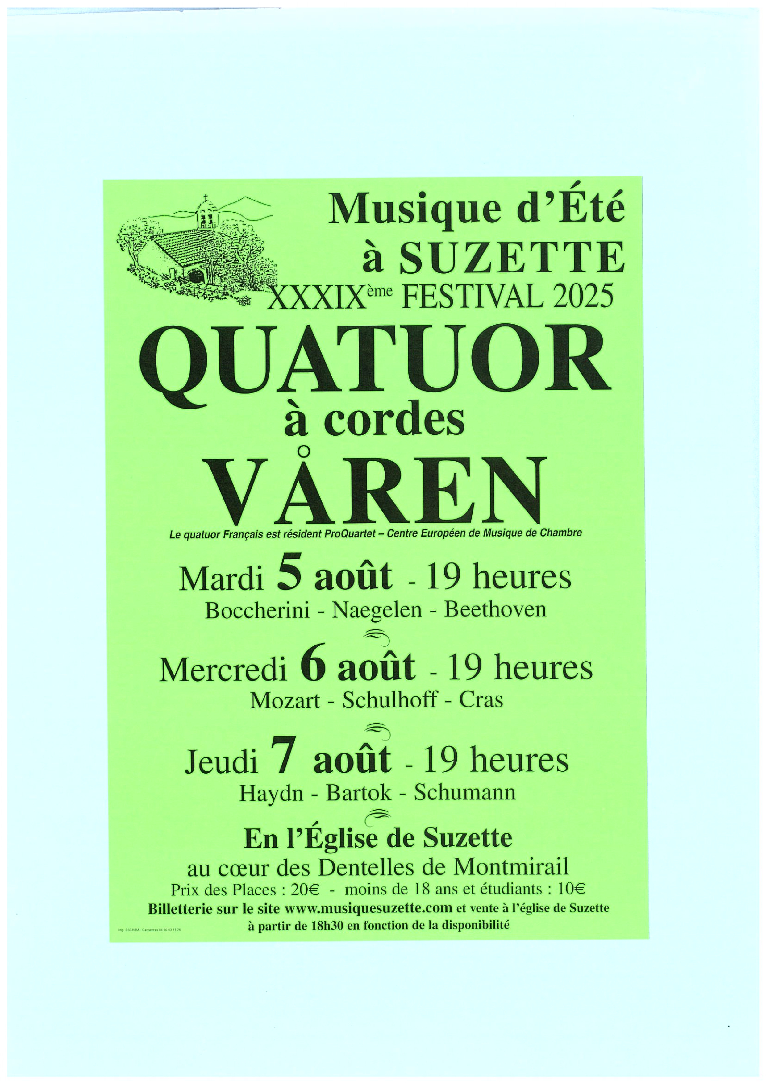 Festival de musique d't : Quatuor  cordes Varen