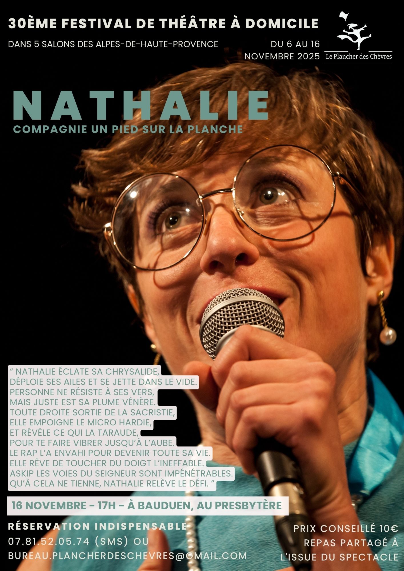 30me Festival itinrant de thtre  domicile : NATHALIE