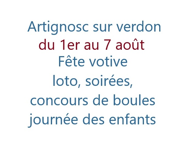 Fte votive Artignosc-sur-Verdon