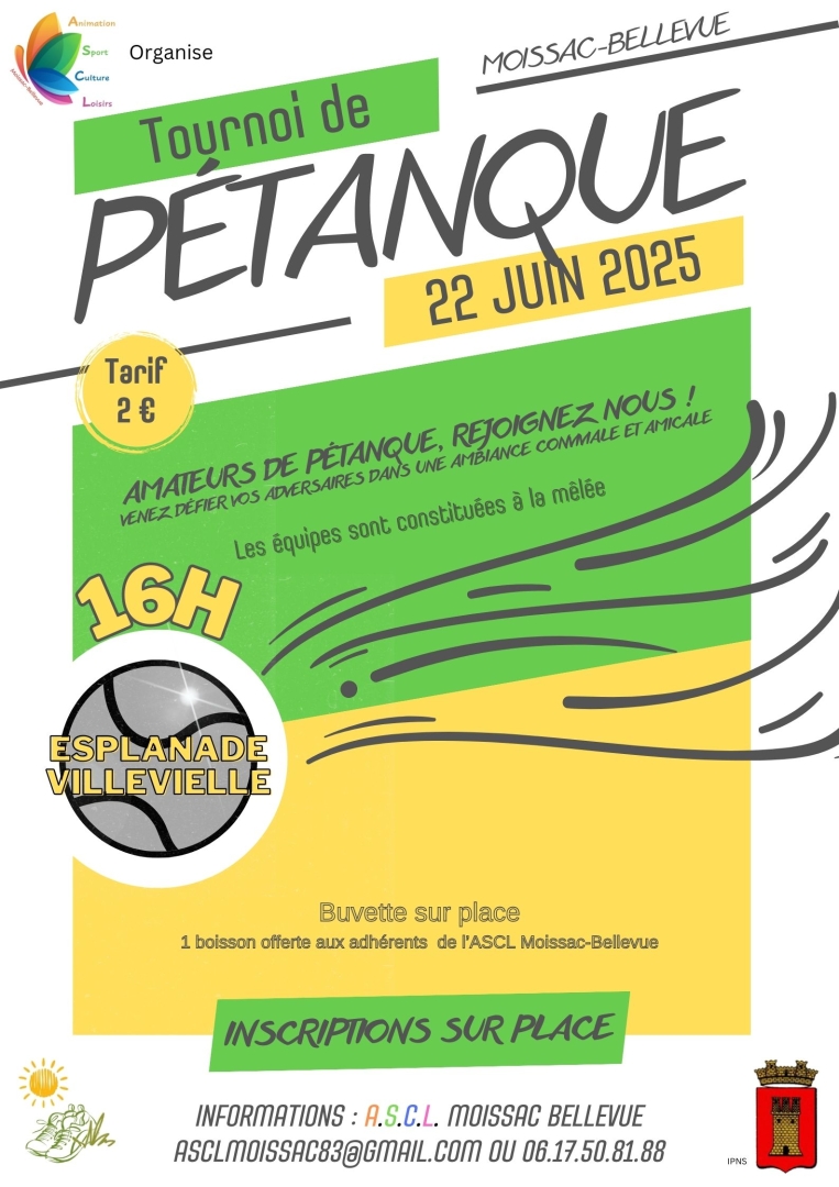 Tournois de ptanque  la mle