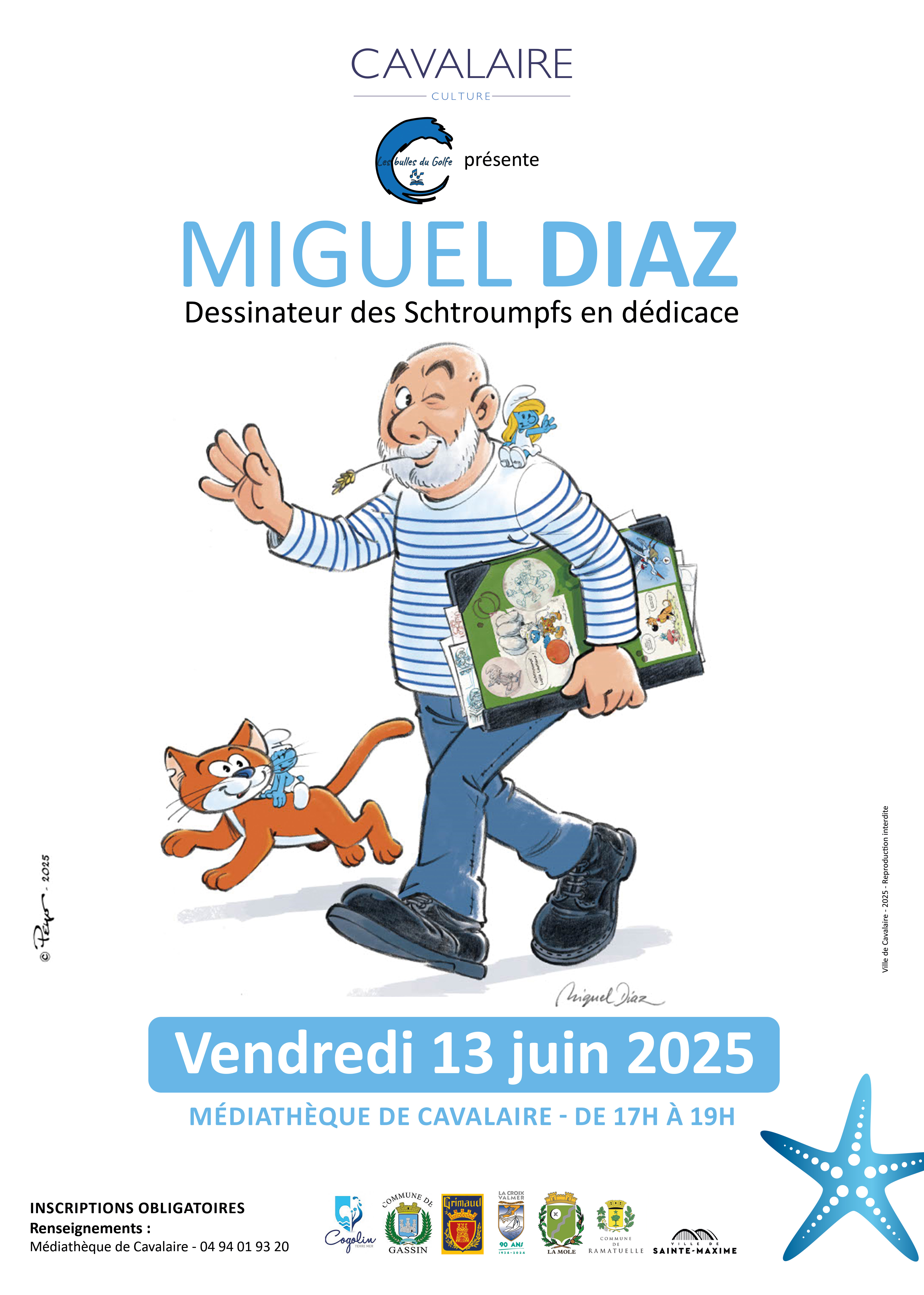 Miguel Diaz en ddicace  la Mdiathque