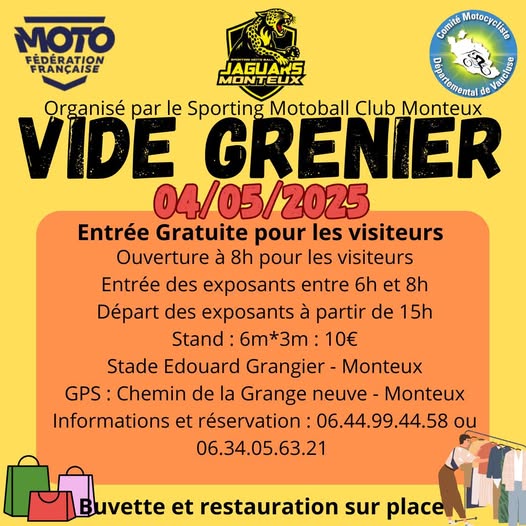 Grand vide - greniers du  Sporting Club Motoball