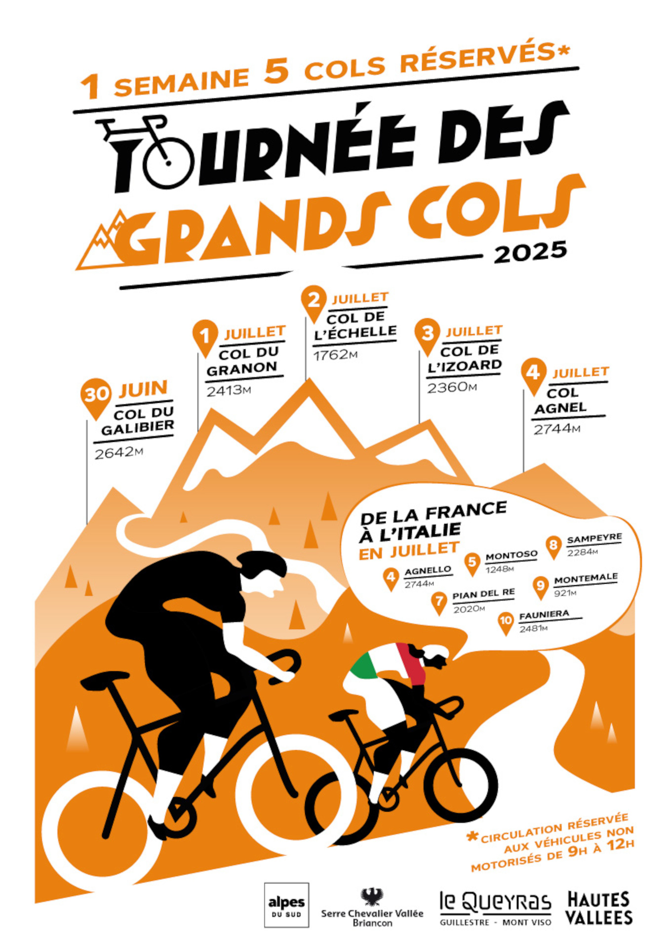 Le Col du Galibier rserv aux cyclistes - La Tourne des Grands Cols