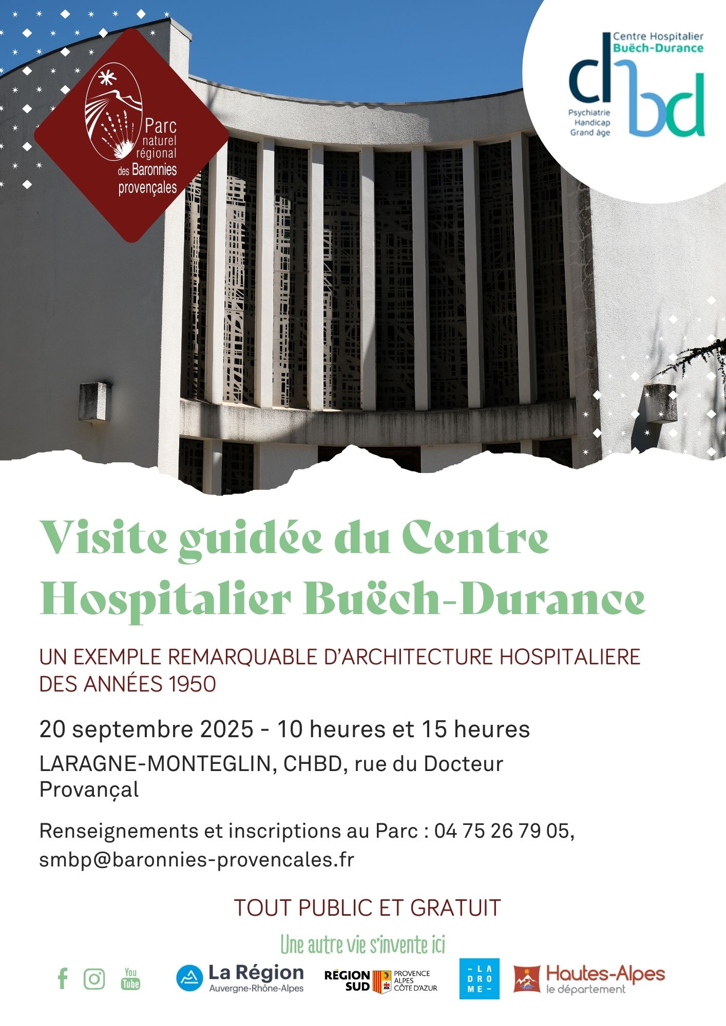Journes Europennes du Patrimoine : visite guide  du centre hospitalier Buch-Durance, un exemple remarquable d'architecture hospitalire des annes 1950