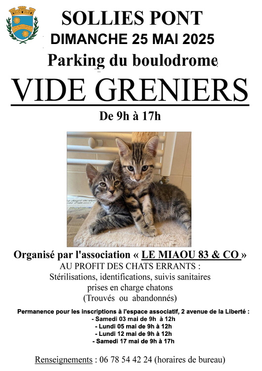 Vide-greniers de l'association Le Miaou 83 & Co