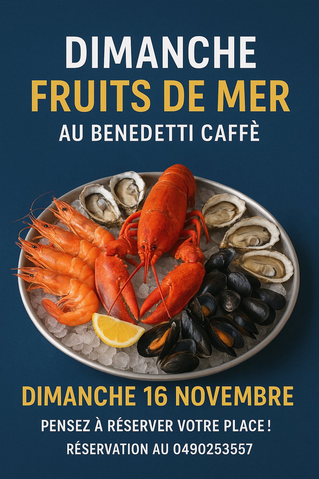 Dimanche Fruits de mer au Benedetti Caff