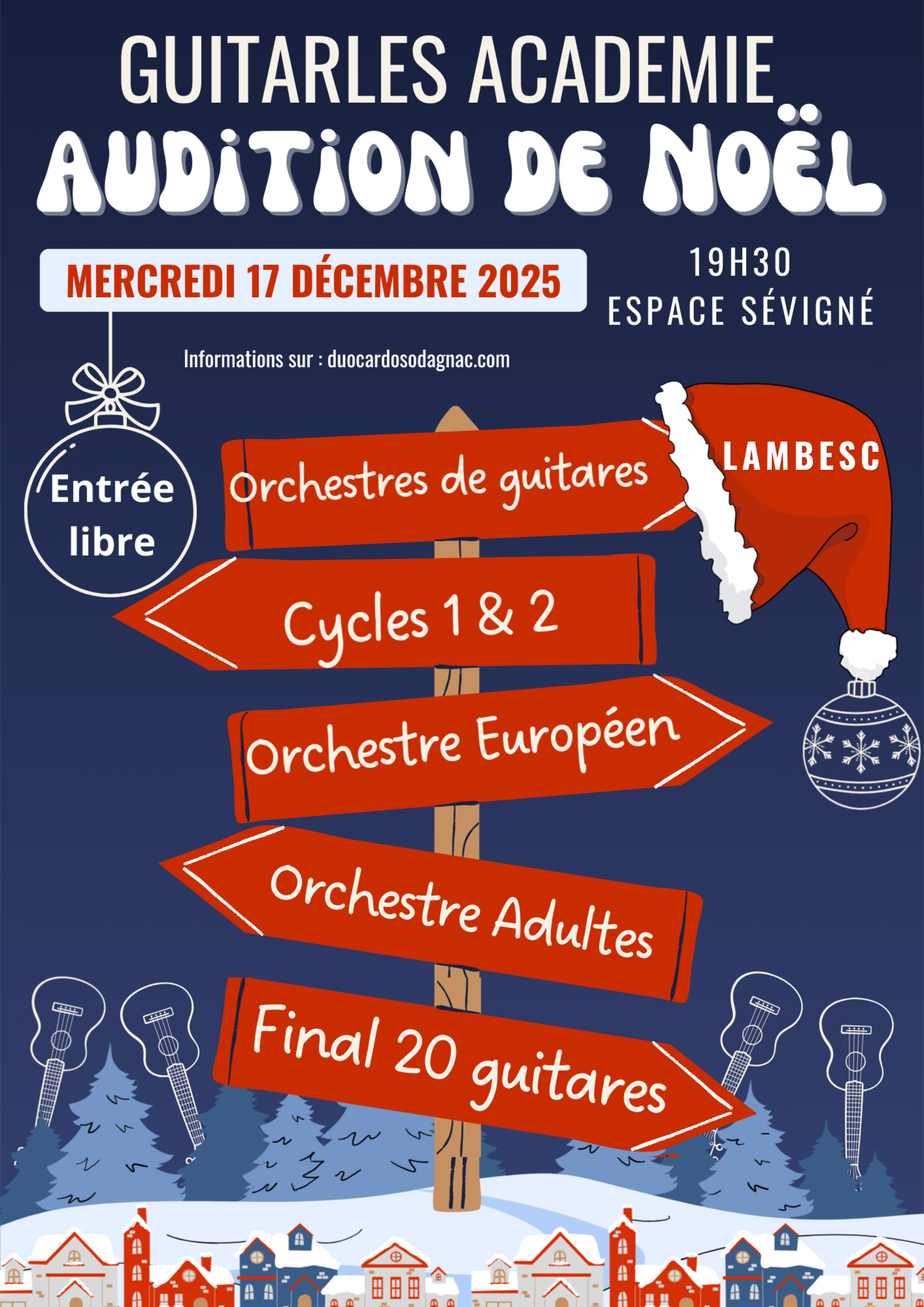 Audition de Nol de Guitarles Acadmie