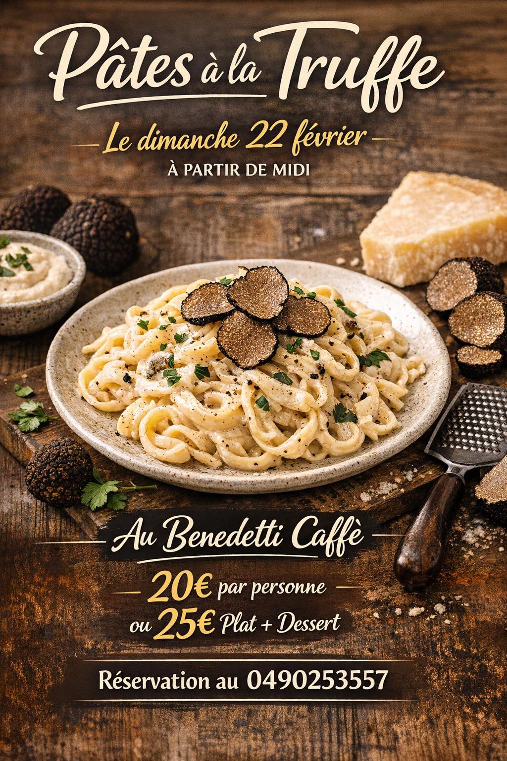 P�tes � la truffe au Benedetti Caffe