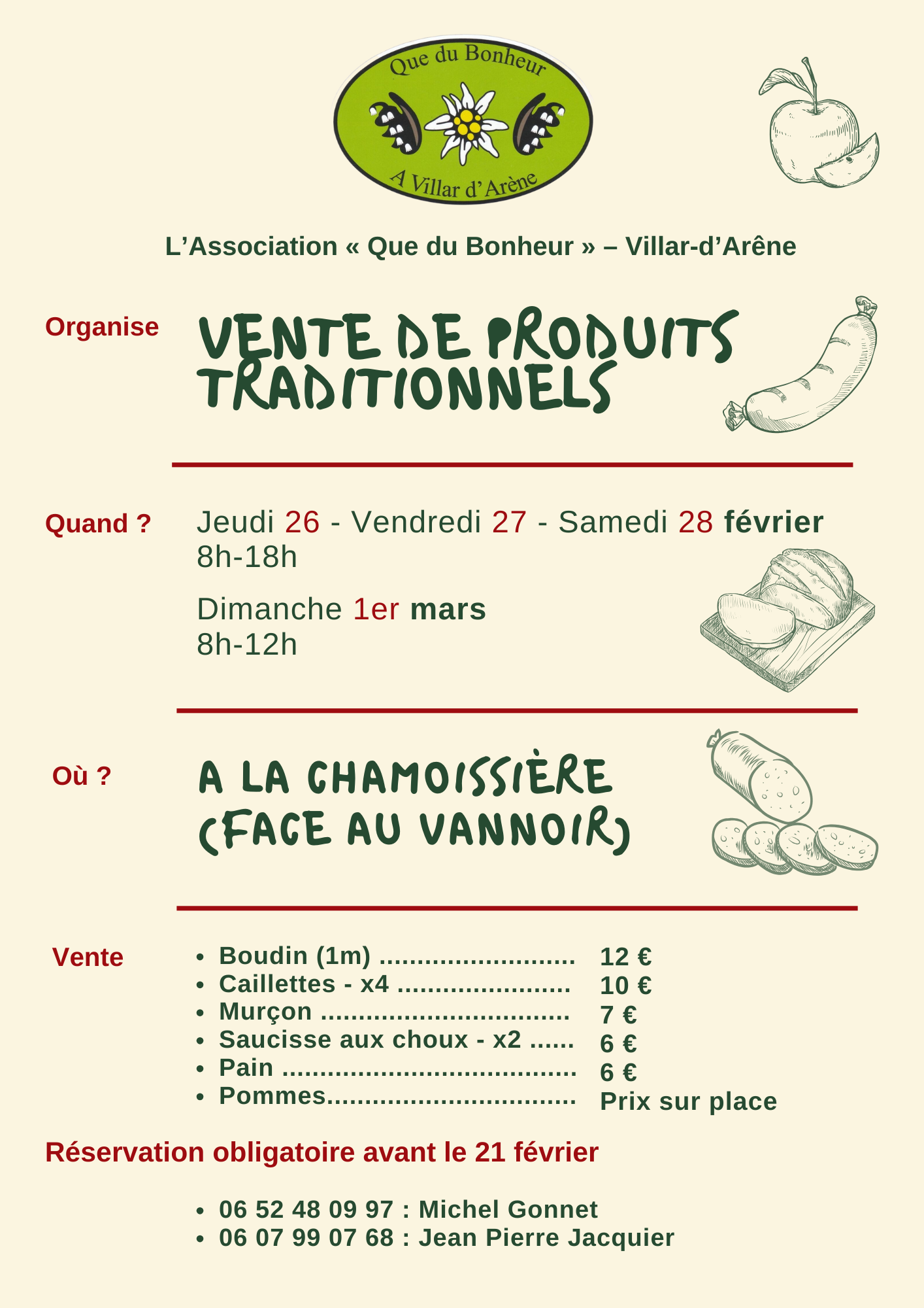 Vente de produits traditionnels avec l'association Que du Bonheur