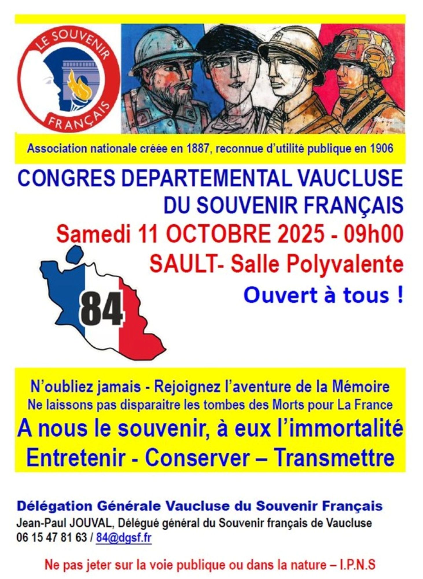 Congrs dpartemental Vaucluse du Souvenir Franais