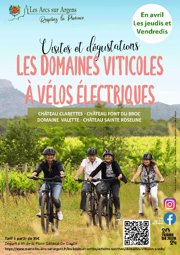 Visite des domaines viticoles  vlo lectrique - Chteau Clarette et Chteau Font du Broc