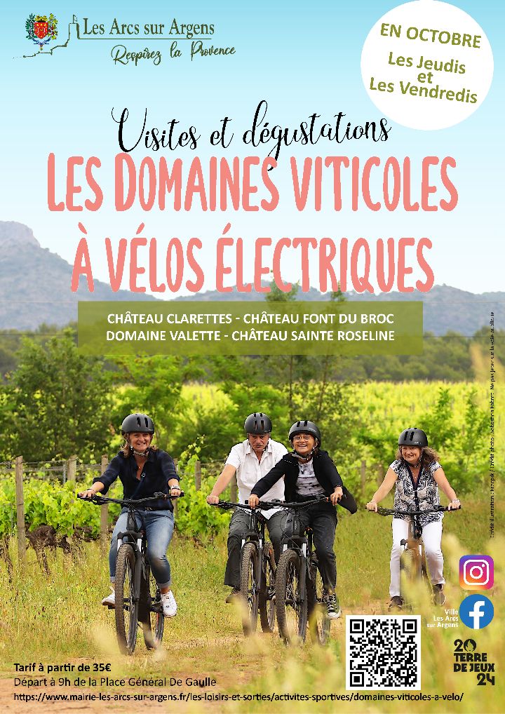 Visite des domaines viticoles  vlo lectrique - Domaine Valette et Chteau Sainte Roseline