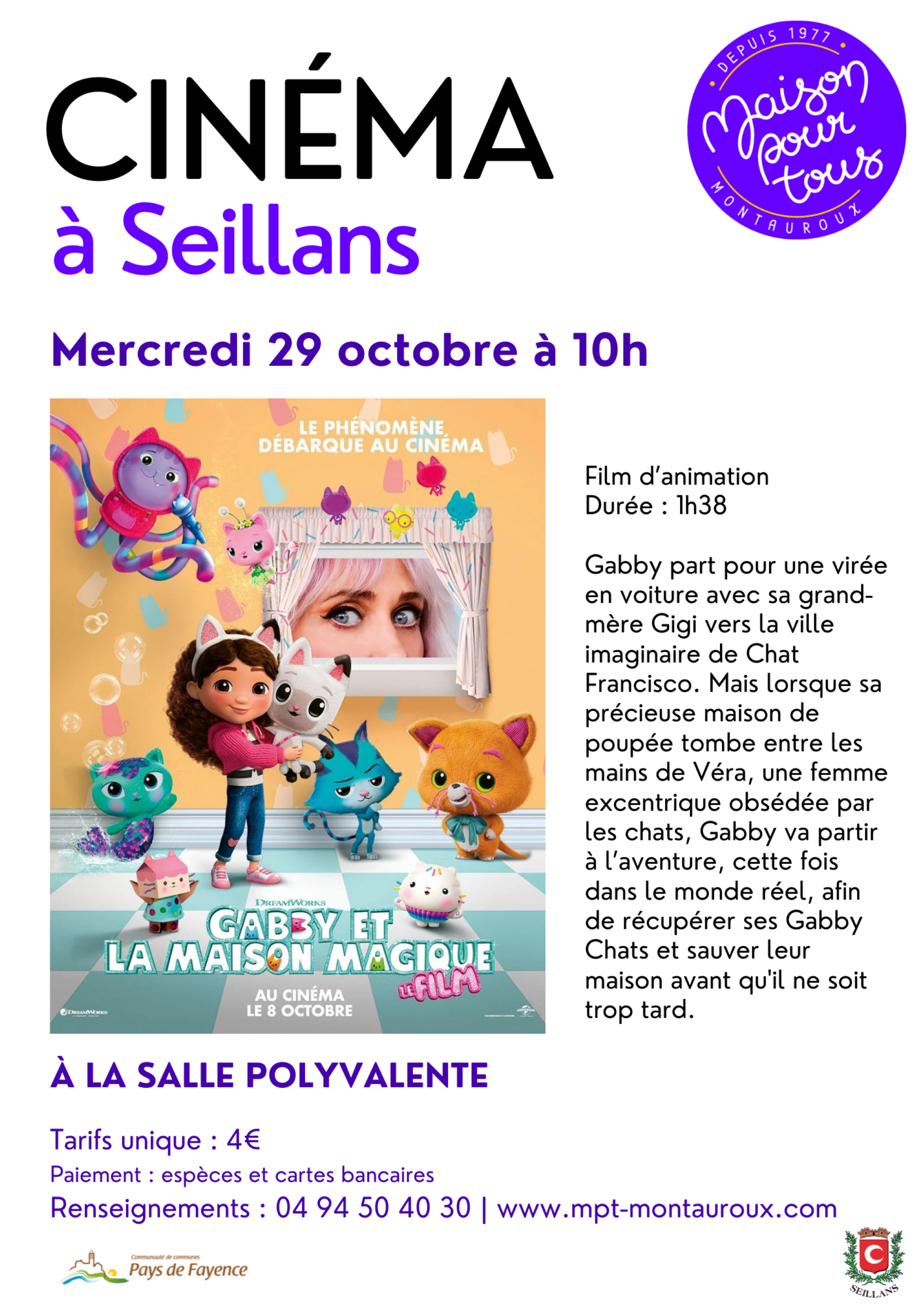 Cinma pour les enfants au village de Seillans