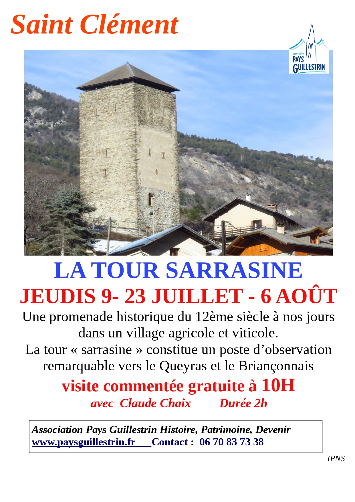 Visites du Pays Guillestrin : Saint Cl�ment et la tour Sarrasine