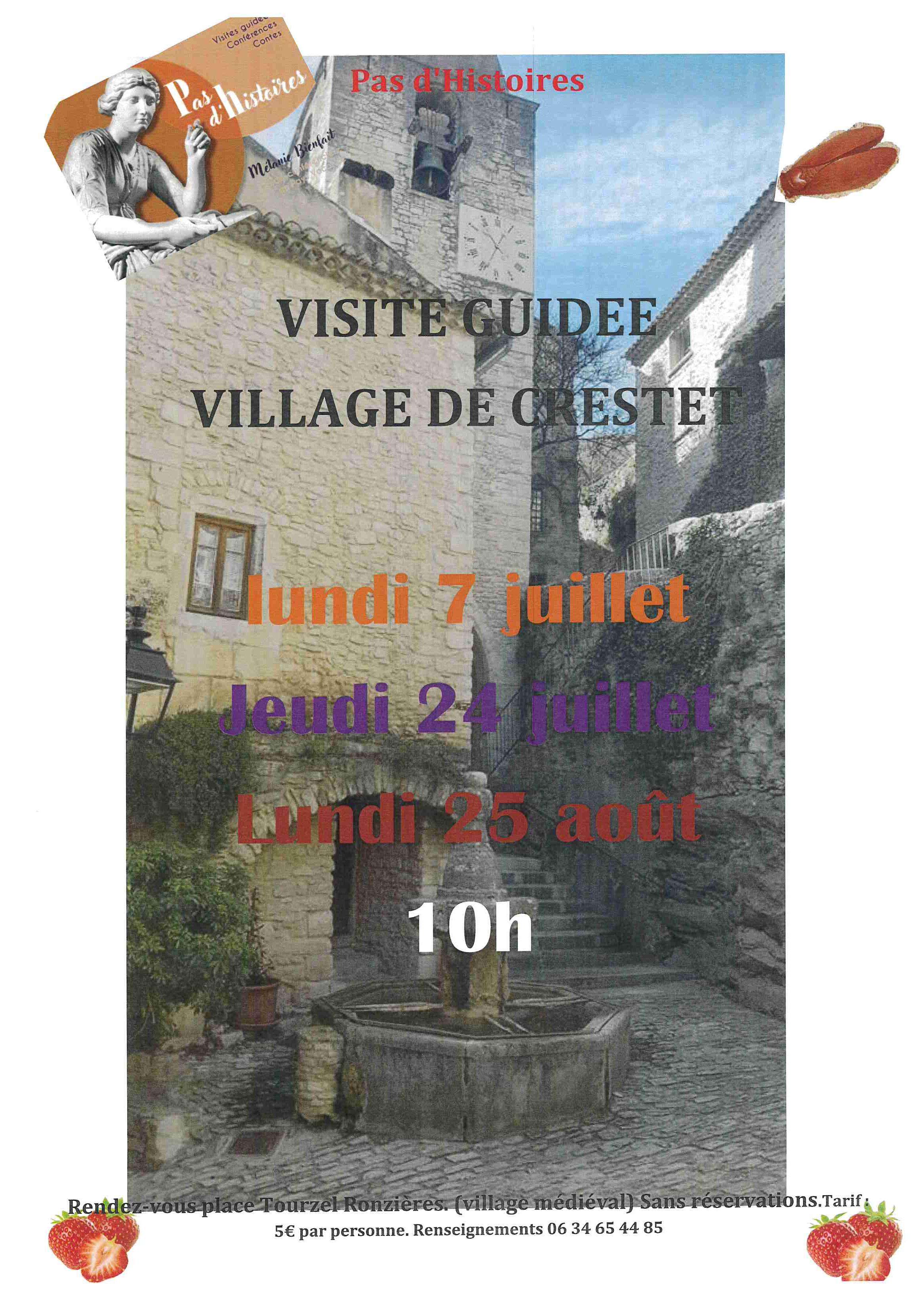 Visite guide du village de Crestet avec Mlanie Bienfait Pas d'Histoires