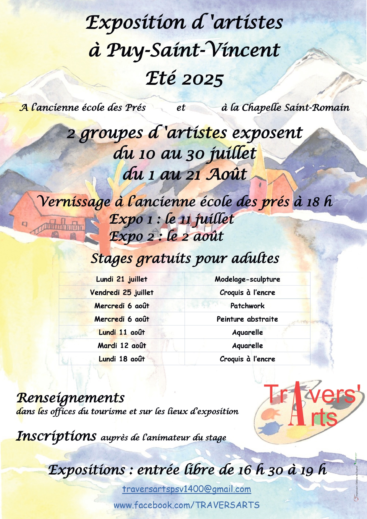 Stage Travers'Arts : Aquarelle