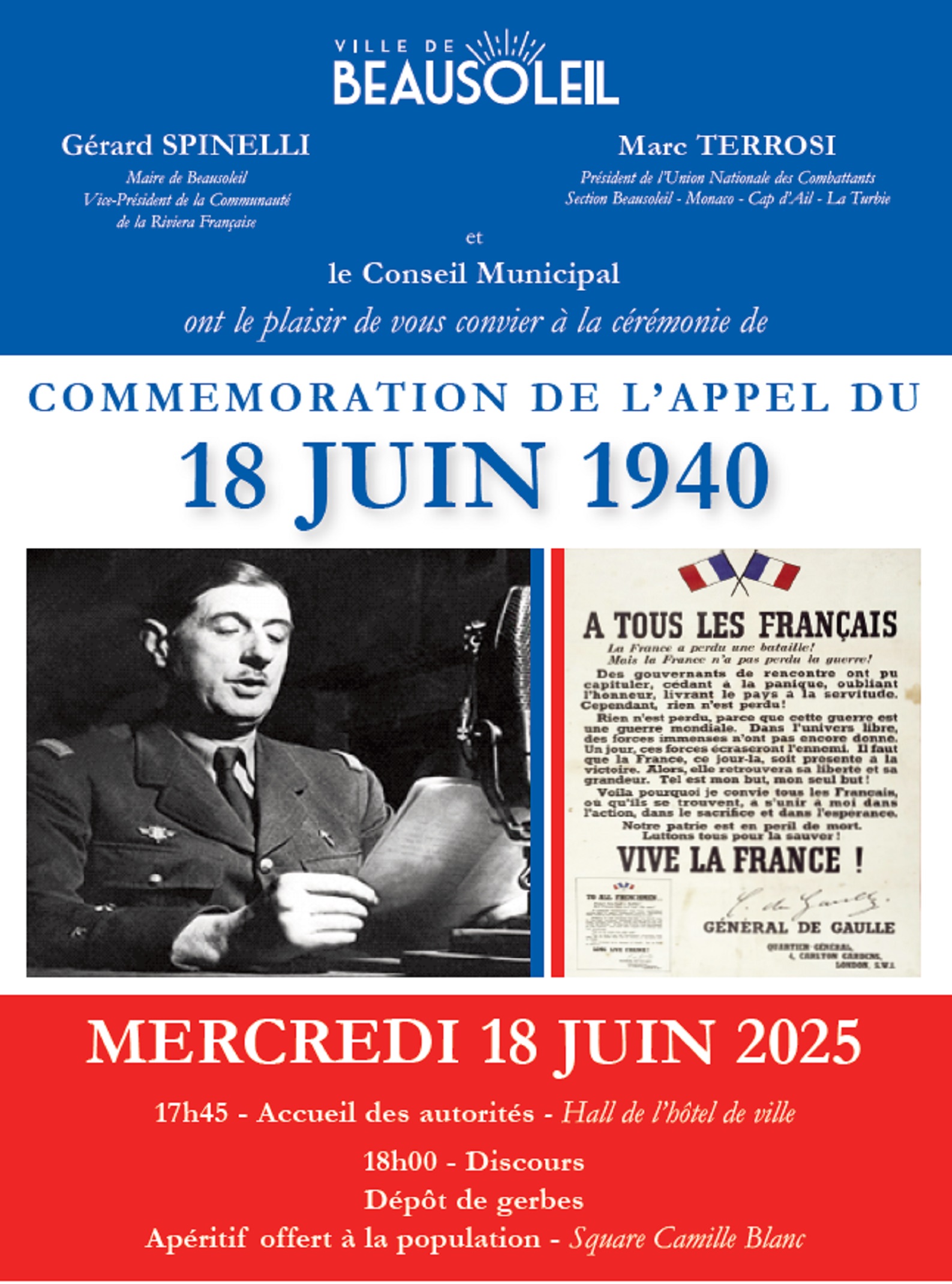 Commmoration de l'appel du 18 juin 1940