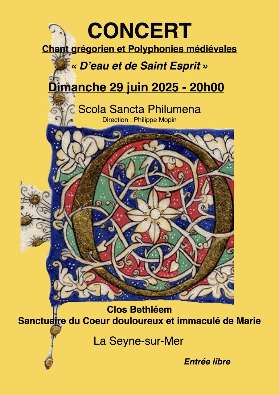 Concert de chant grgorien et Polyphonies Mdivales