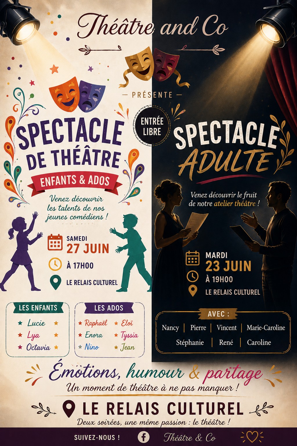 Spectacles de th��tre  par l�association Th��tre and Co 