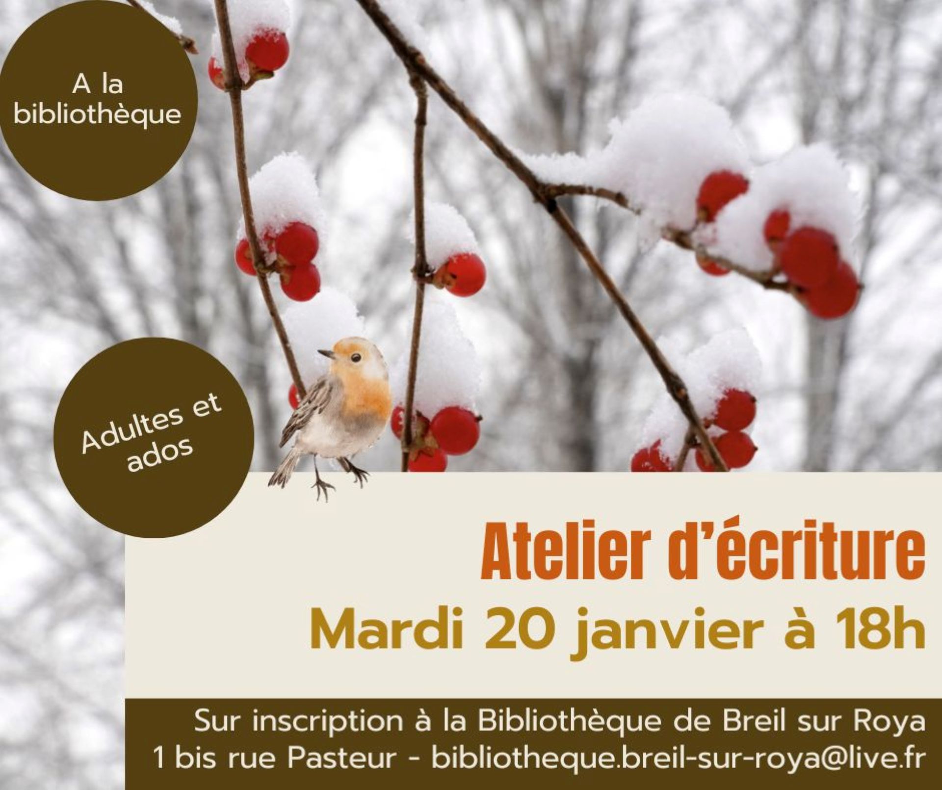 Atelier d'�criture pour adultes et ados