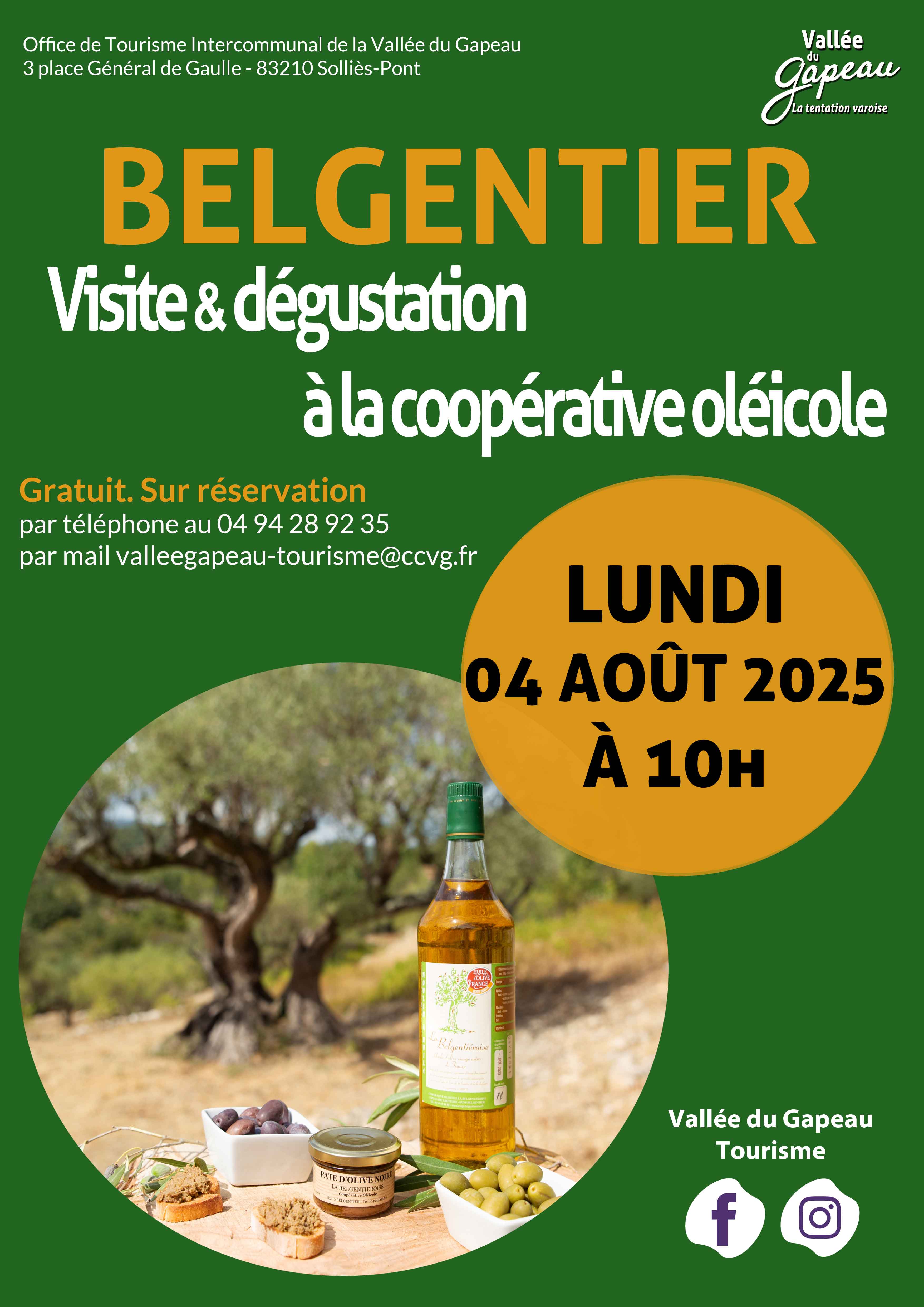 Visite et dgustation  la Cooprative olicole La Belgentiroise