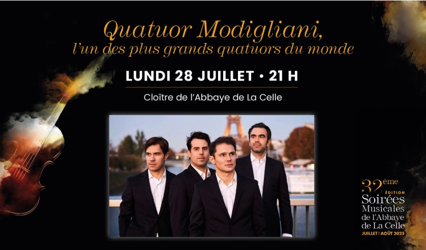 Concert : Quatuor Modigliani - musique classique | Les Soires Musicales de l'Abbaye de La Celle