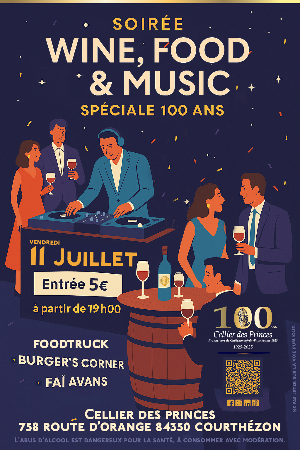Soire Wine Food & Music au Cellier des Princes