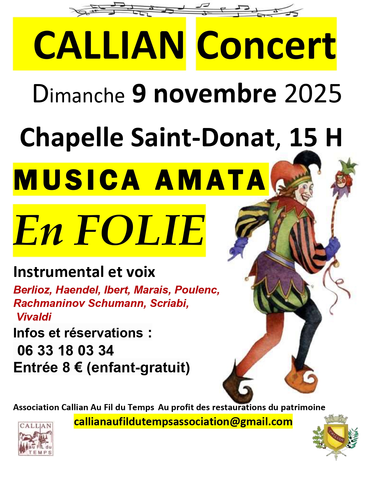 Concert  Musica Amata  la chapelle Saint Donat