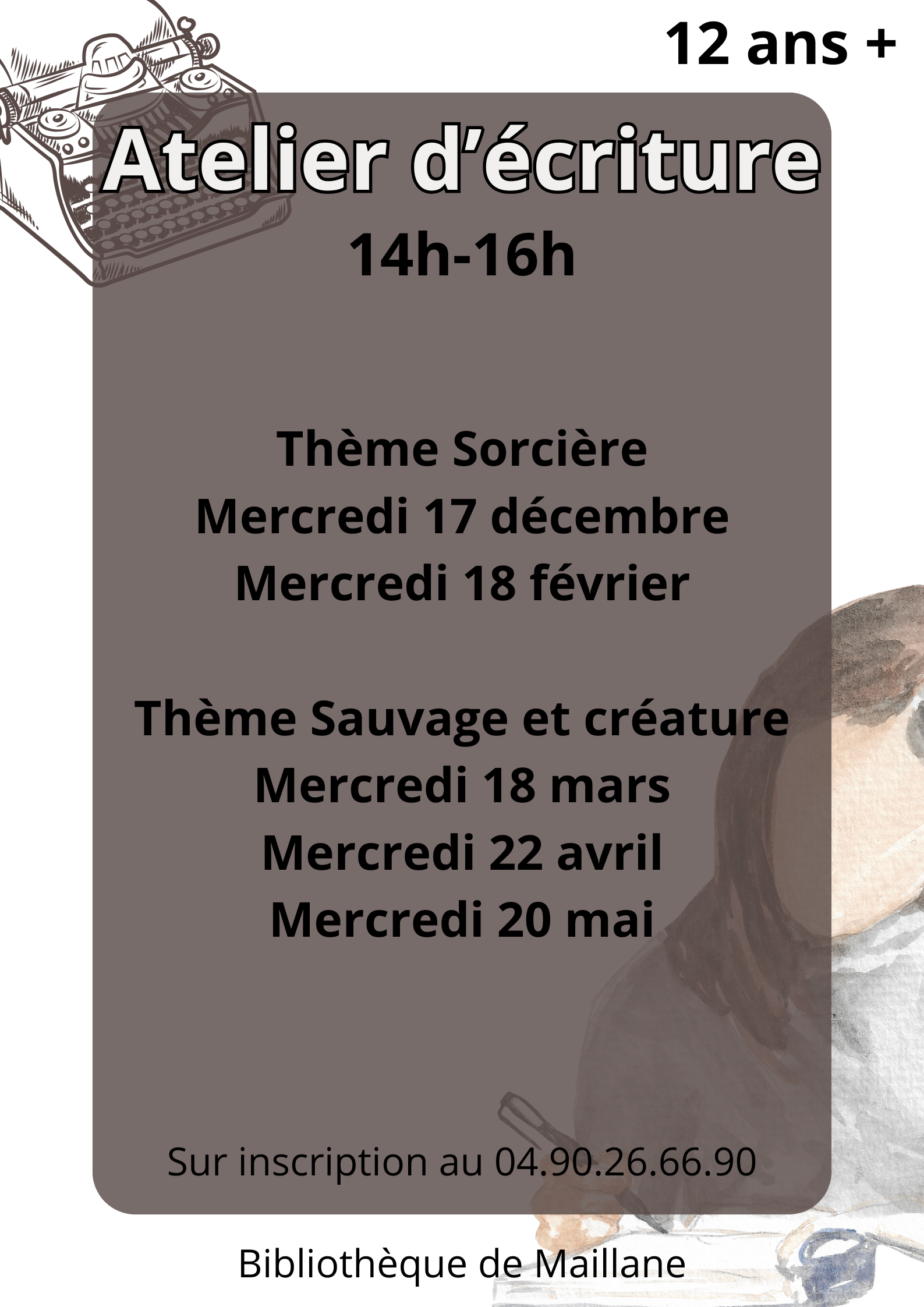 Atelier d'criture Dcembre 2025