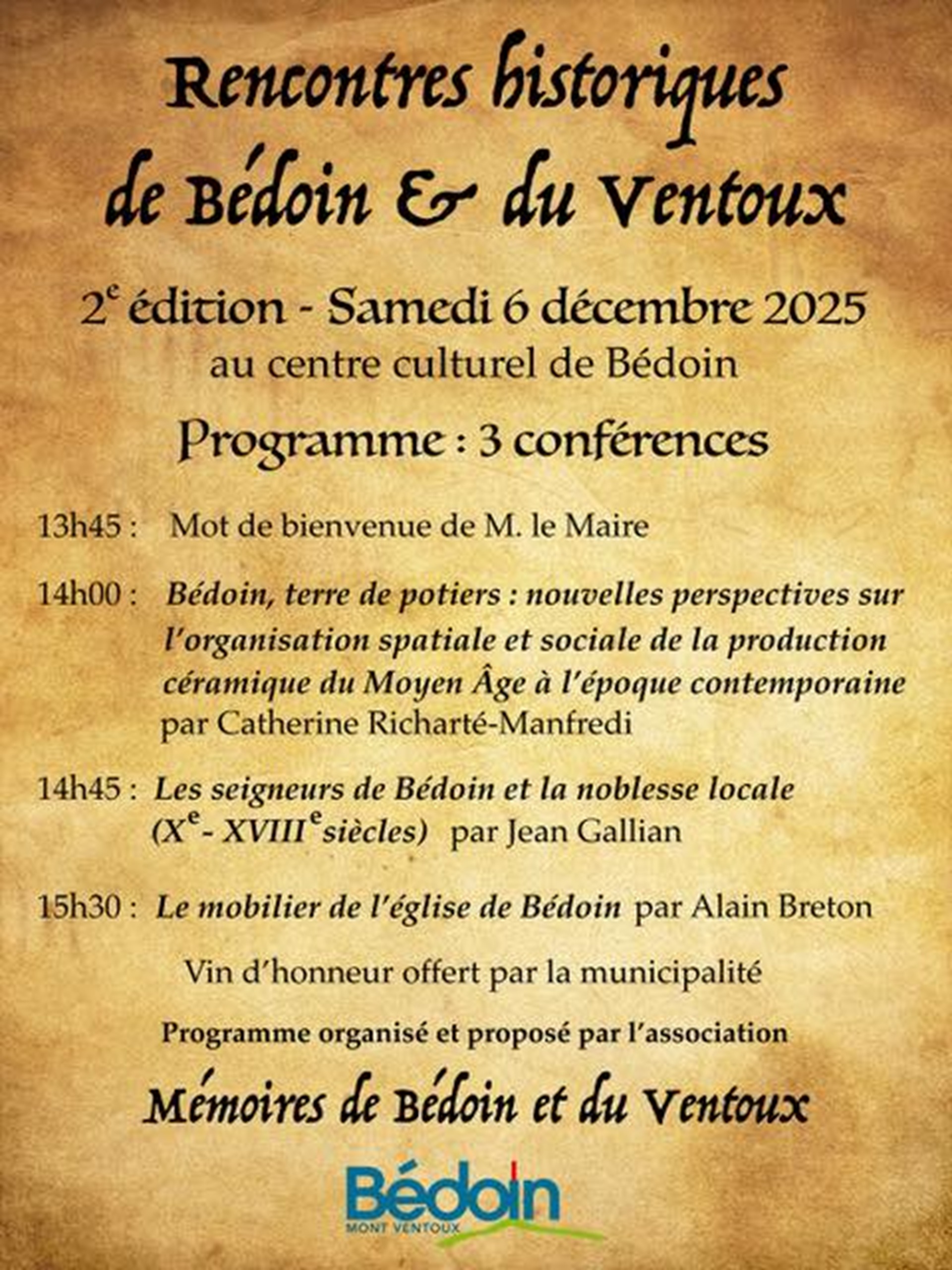 2me rencontre historique : Mmoires de Bdoin et du Ventoux