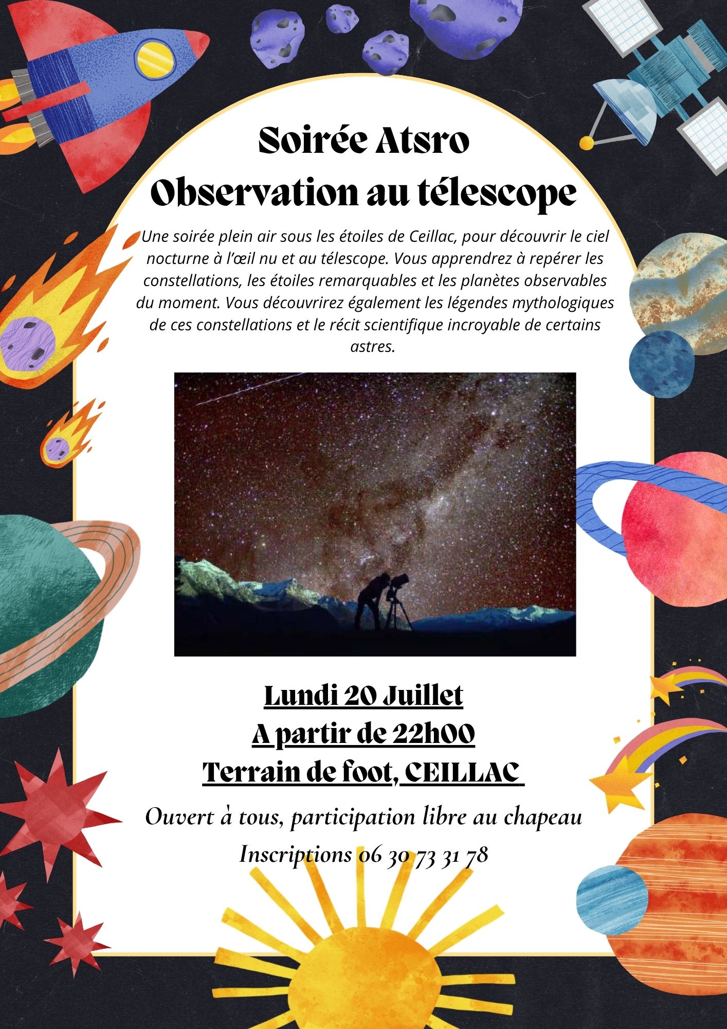 Soir�e astro : observation au t�lescope