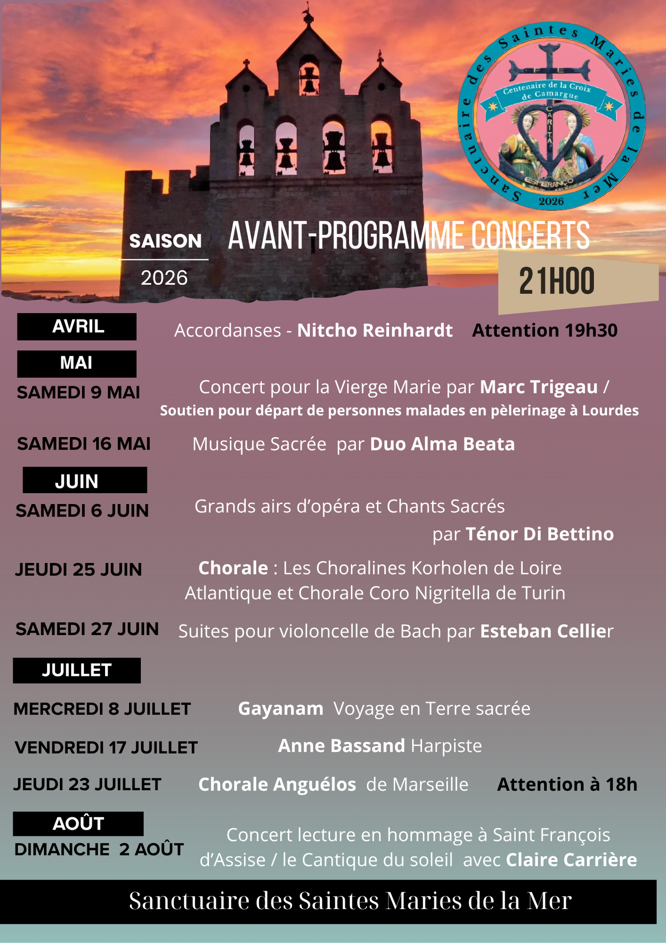 Concert � l��glise � Gayanam � Voyage en Terre sacr�e �