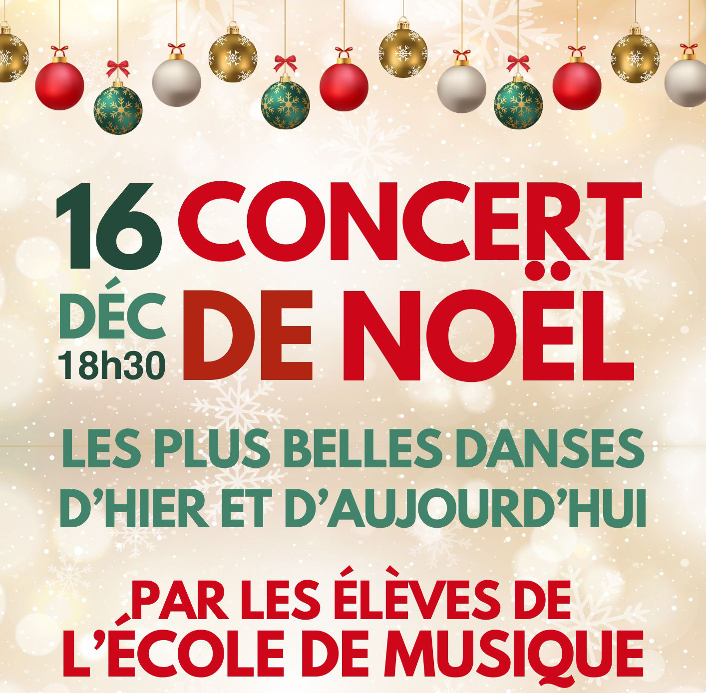Concert de Nol de l'cole de musique