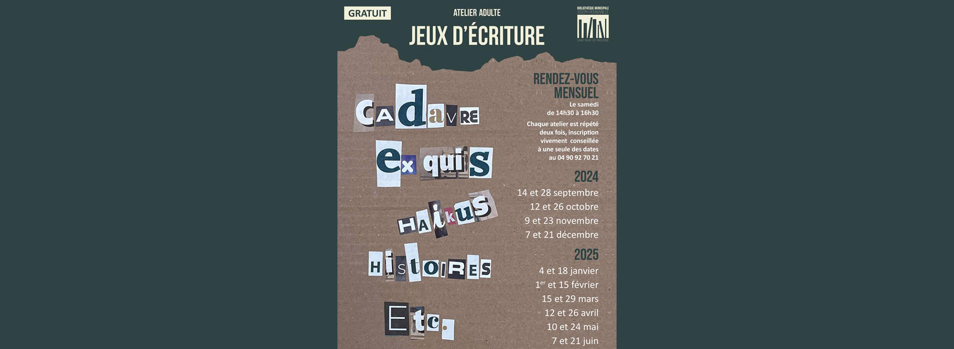 Atelier adulte : Jeux d'criture