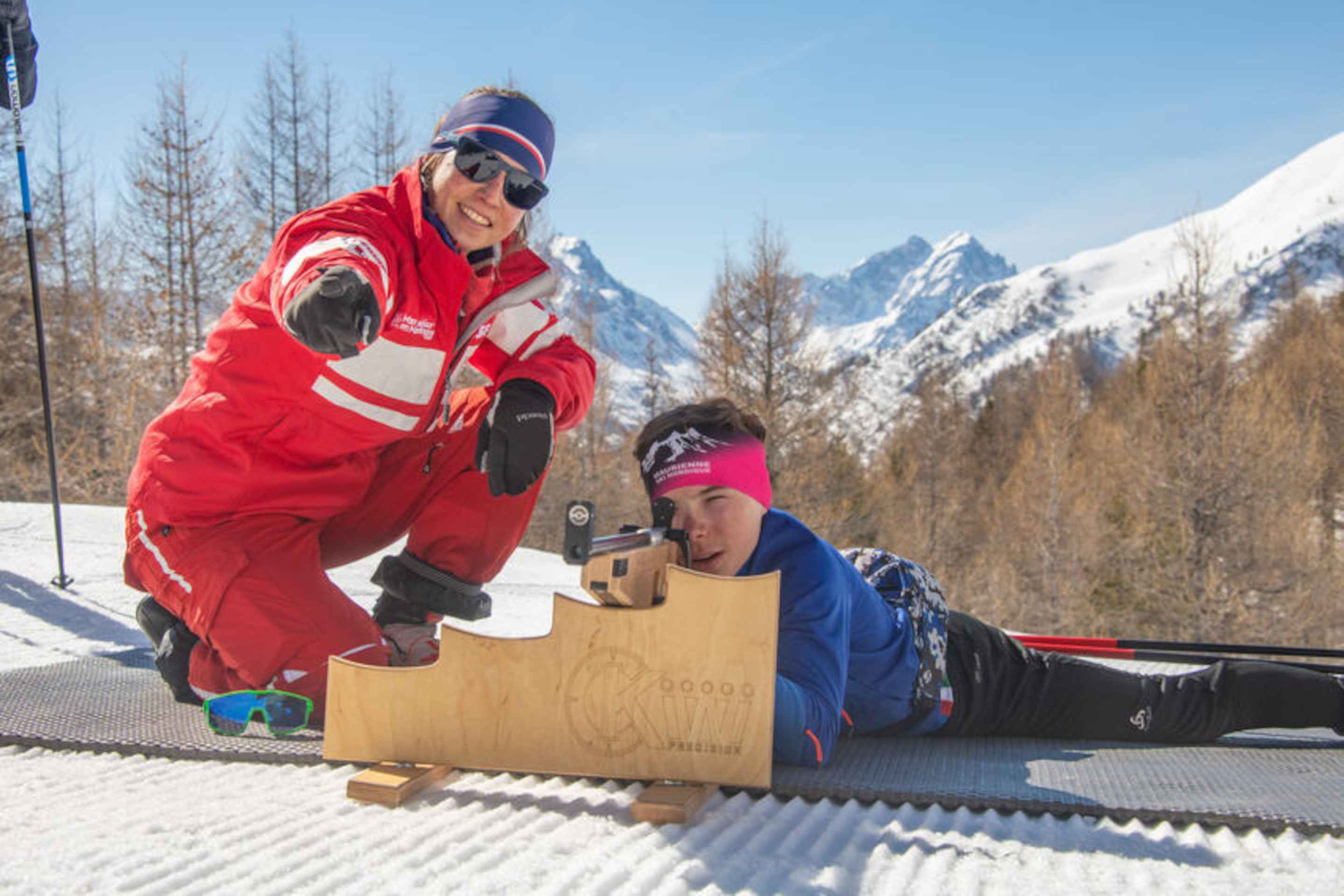 Initiation tir de biathlon pour enfants