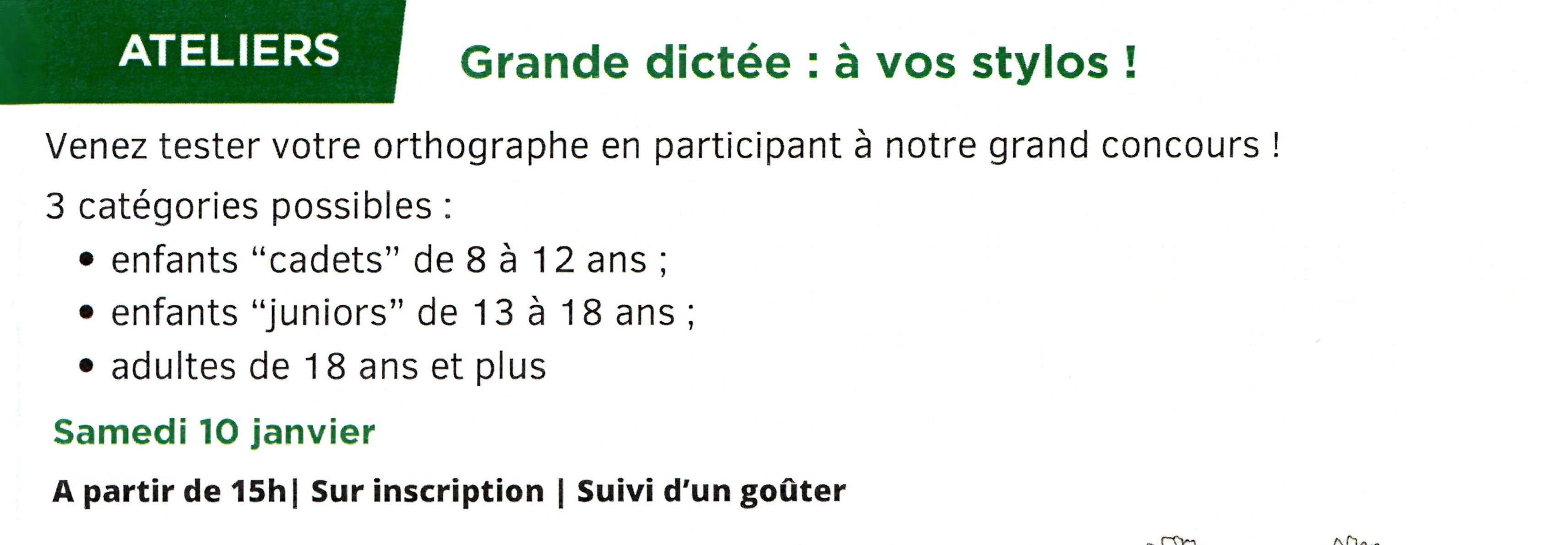 Grande dicte annuelle de la mdiathque de Tende