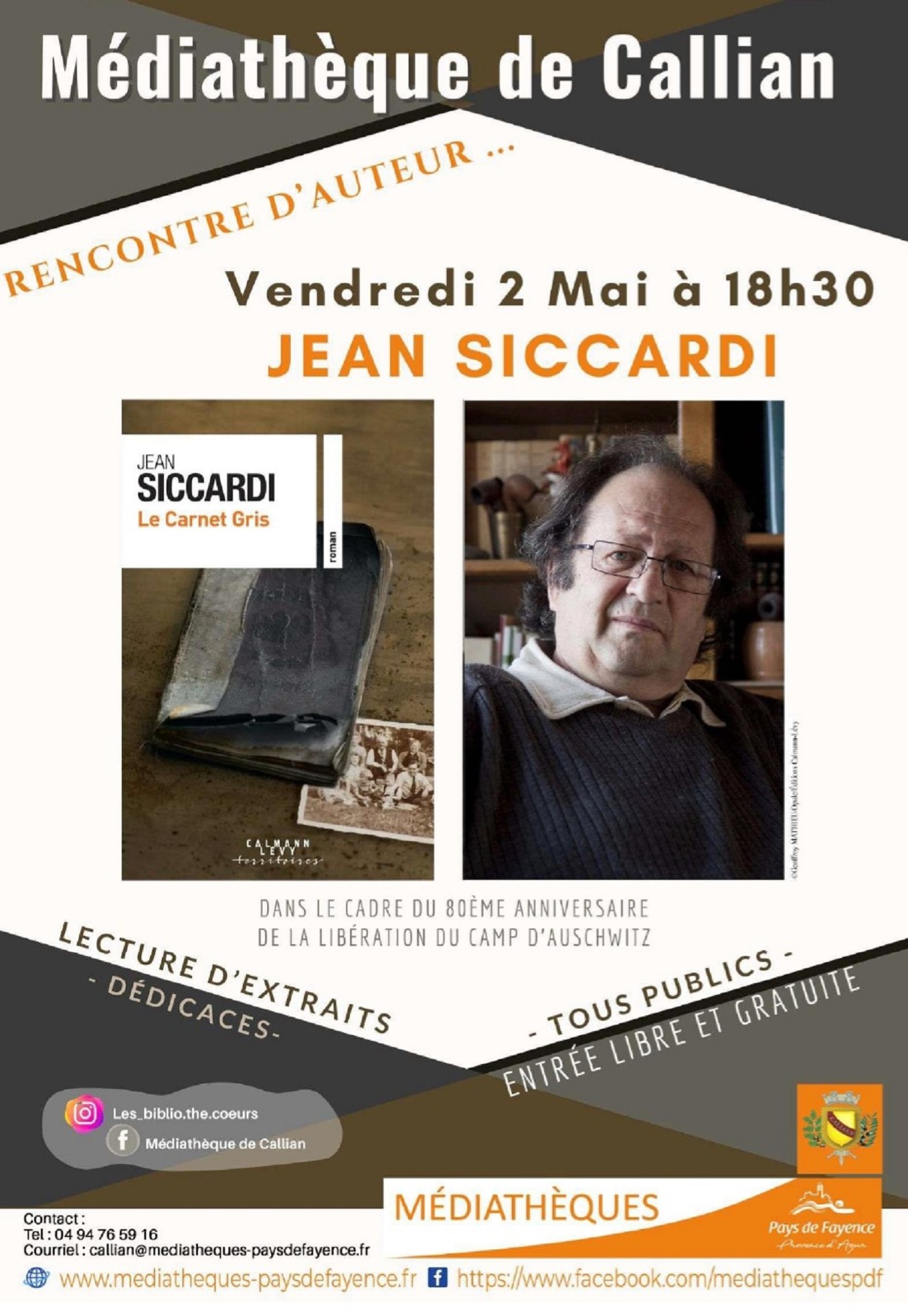Rencontre-Ddicace avec Jean Siccardi crivain