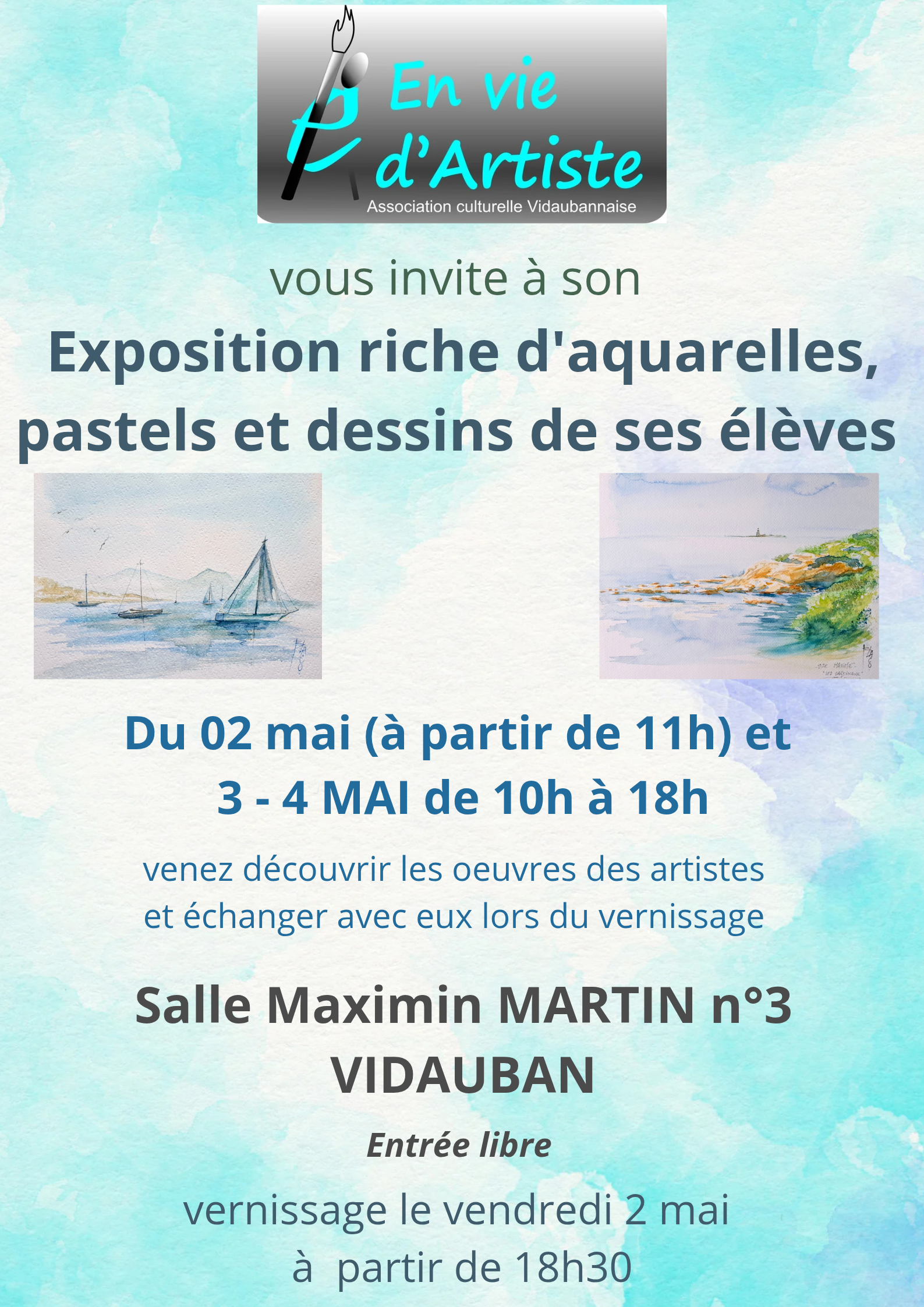 En Vie d'Artiste - Exposition - Aquarelles Dessins Pastels...
