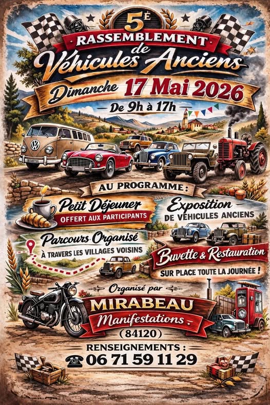 5�me grand rassemblement de v�hicules anciens � Mirabeau