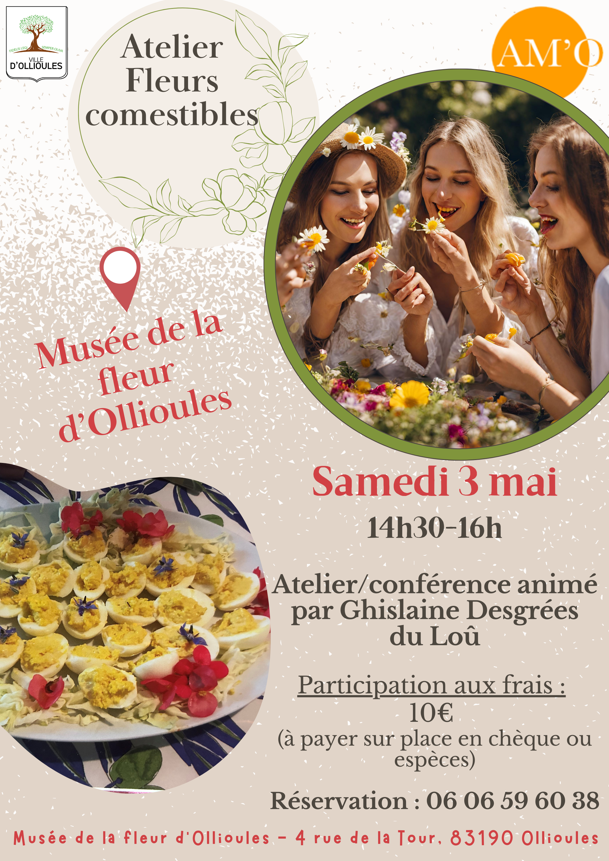 Atelier fleurs comestibles au Muse de la Fleur