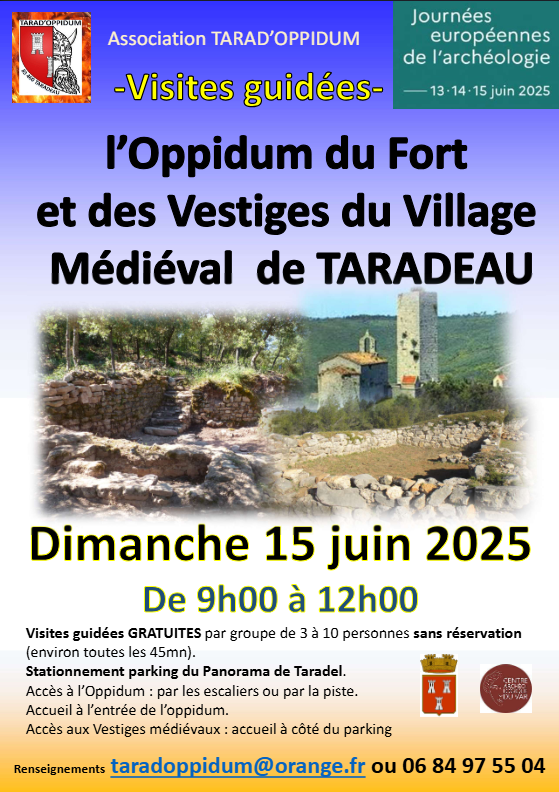 Journes  Europennes de l'archologie. Visite de l'Oppidum et du Village Mdival