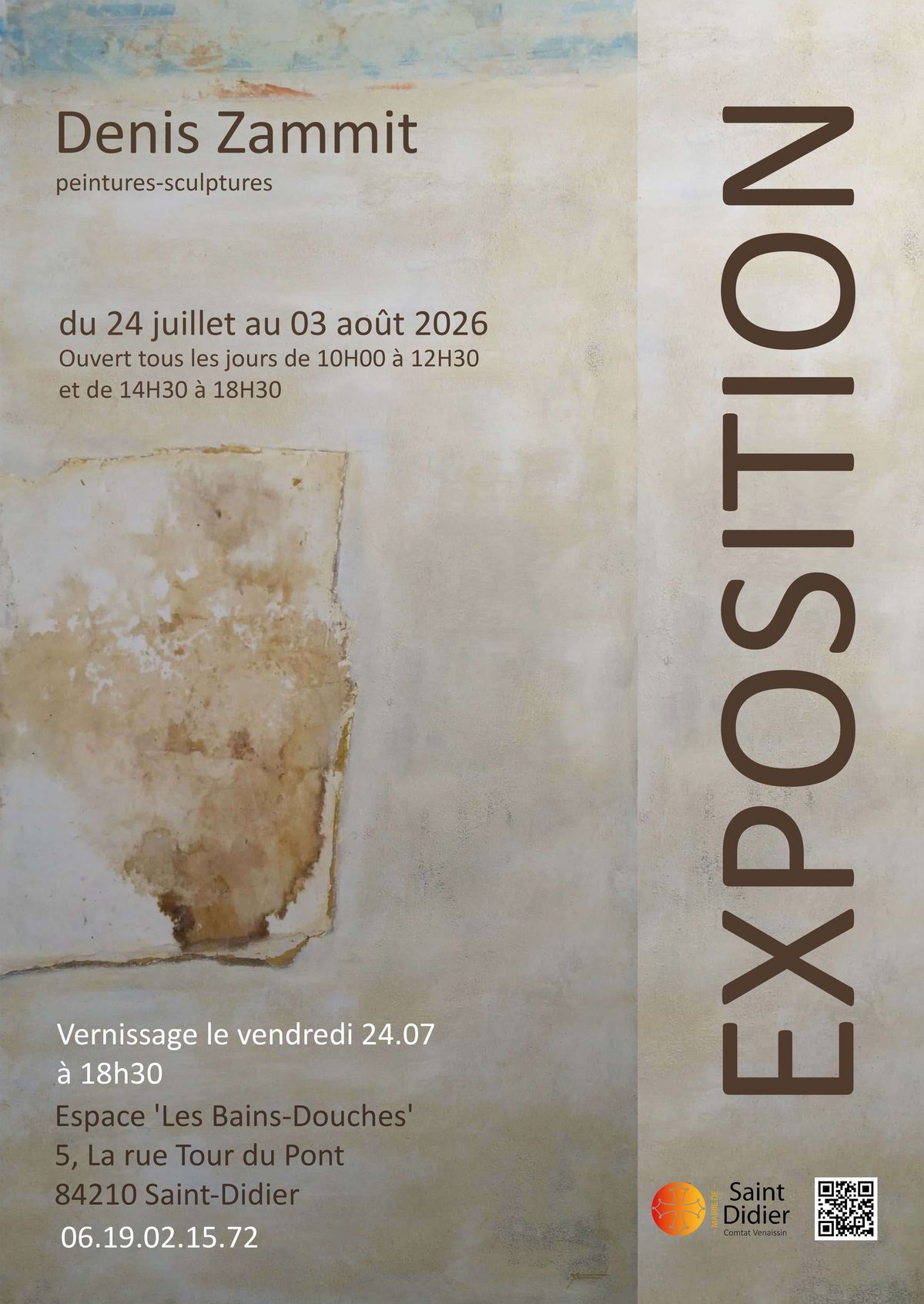 Exposition 'Empreintes' de Denis Zammit, Peintures et sculptures