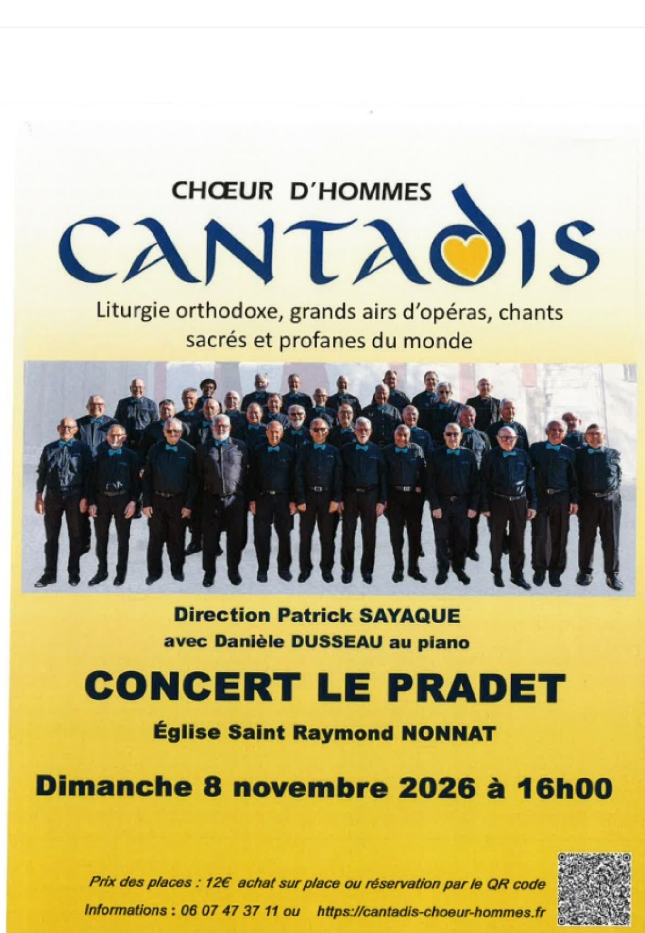 Spectacle : Concert choeur d'hommes Cantadis