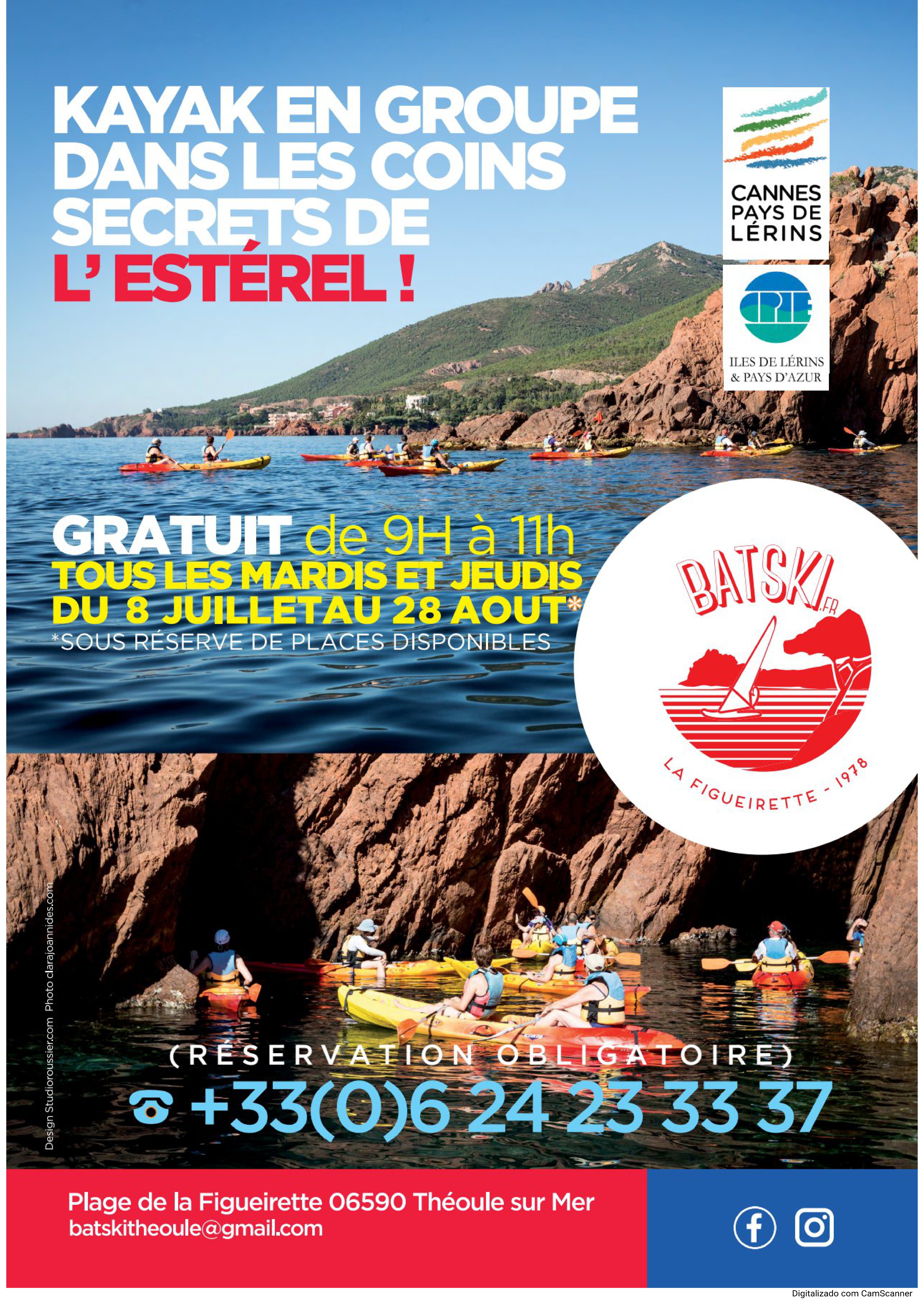 Kayak en groupe dans les coins secrets de l'Estrel