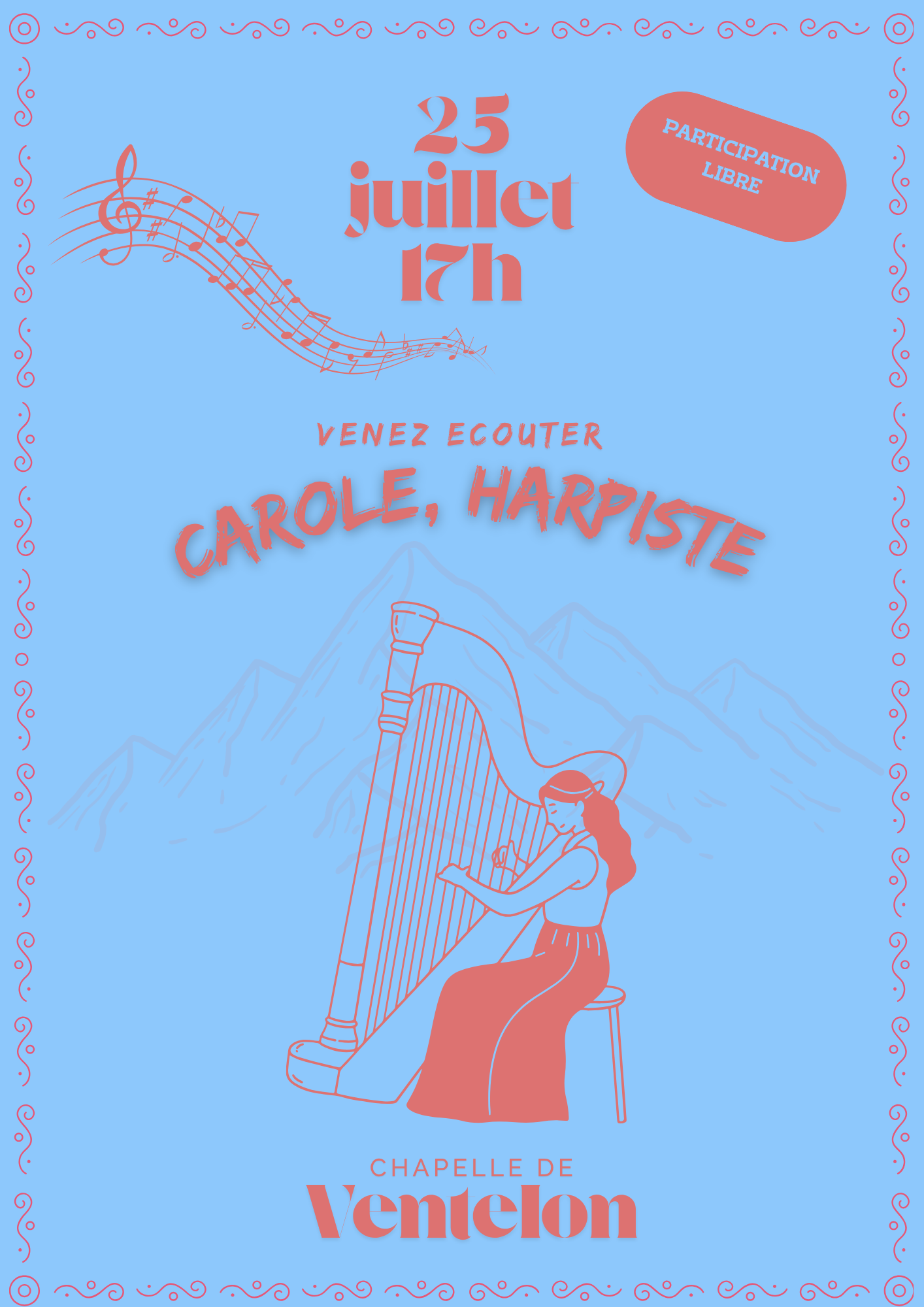 Concert de harpe propos par le Porche des Veilleurs