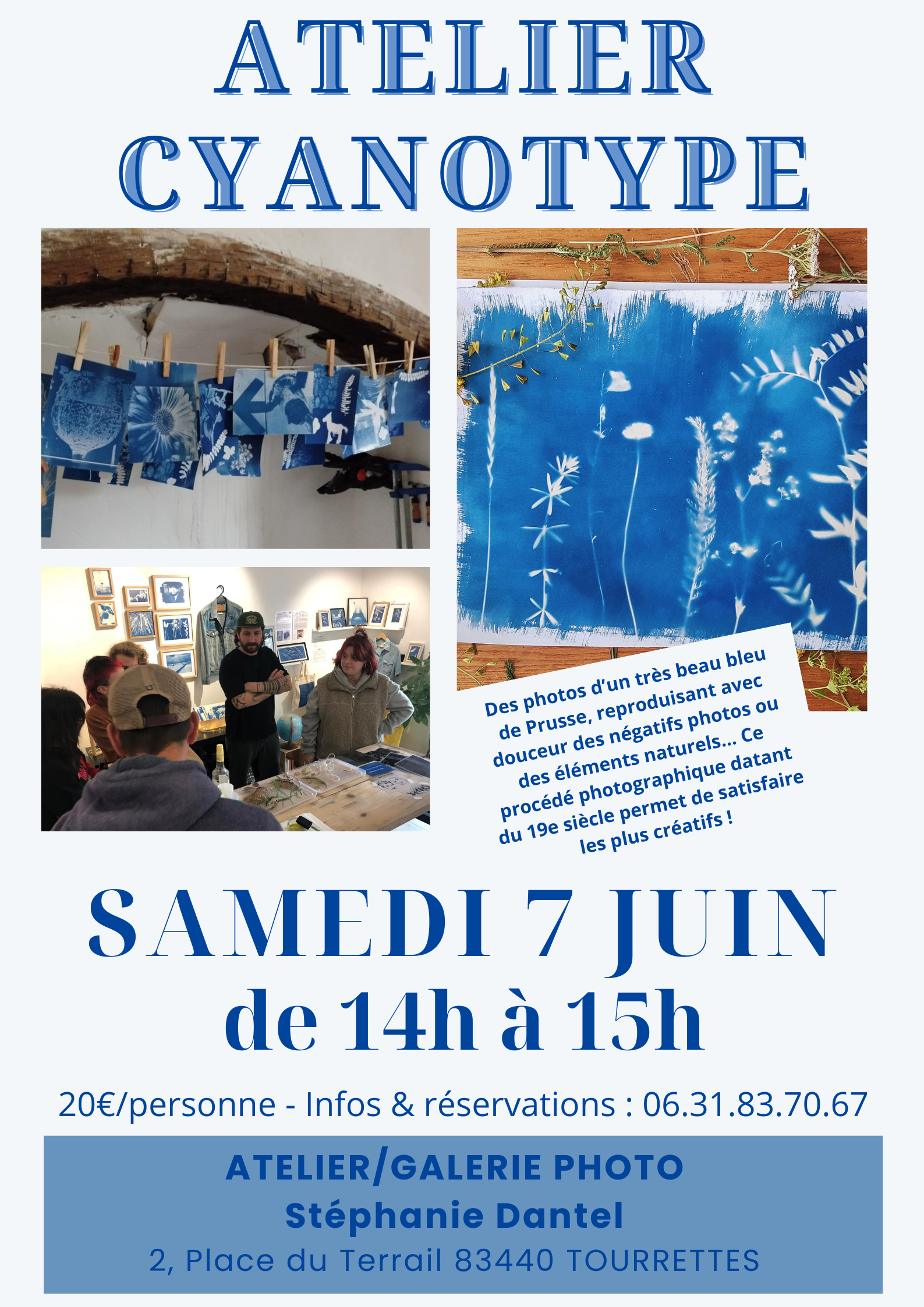 Atelier créatif: le Cyanotype ou procédé au Bleu de Prusse