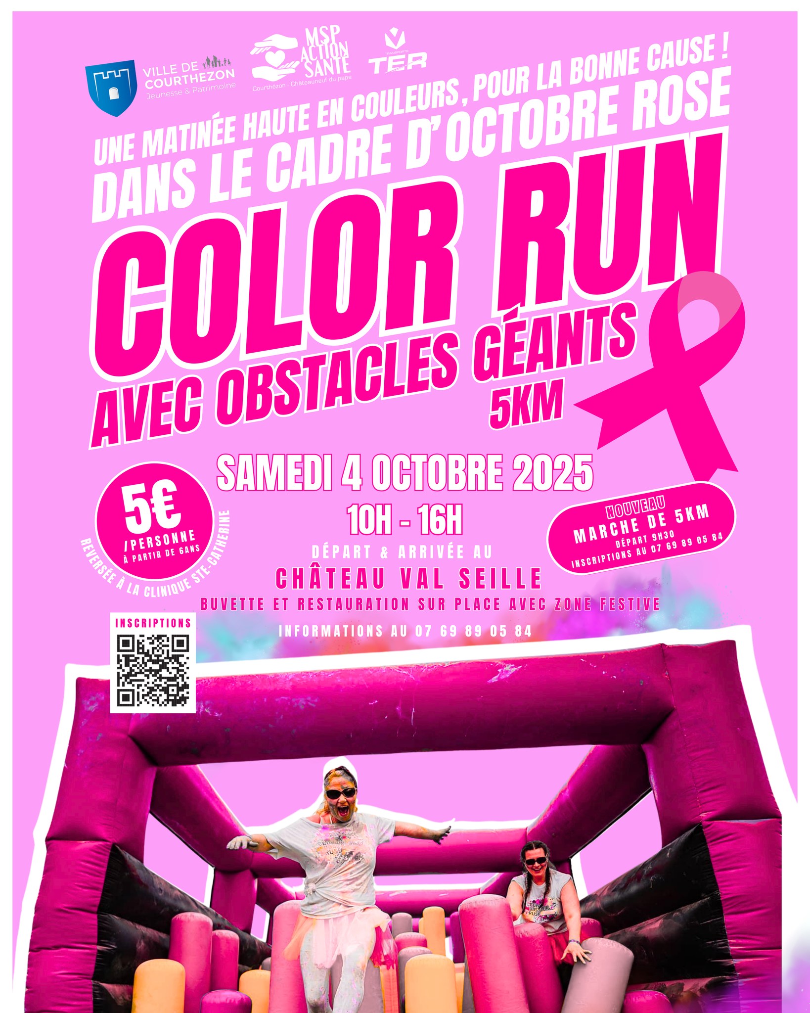 Octobre rose : Color run au dpart du Chteau Val Seille