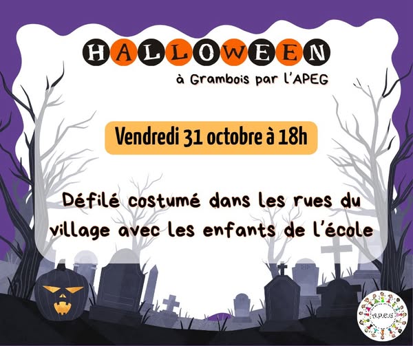 Halloween:  dfil dans le village de Grambois