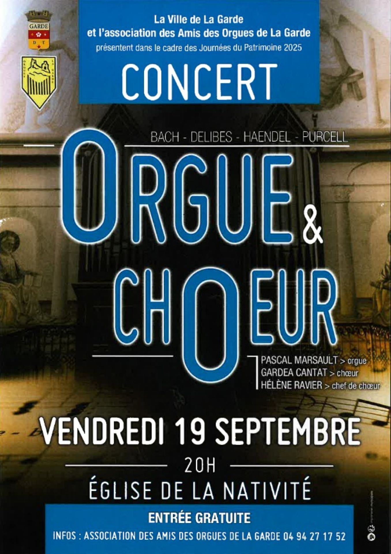 Concert : orgue et choeur. Association les Amis des Orgues
