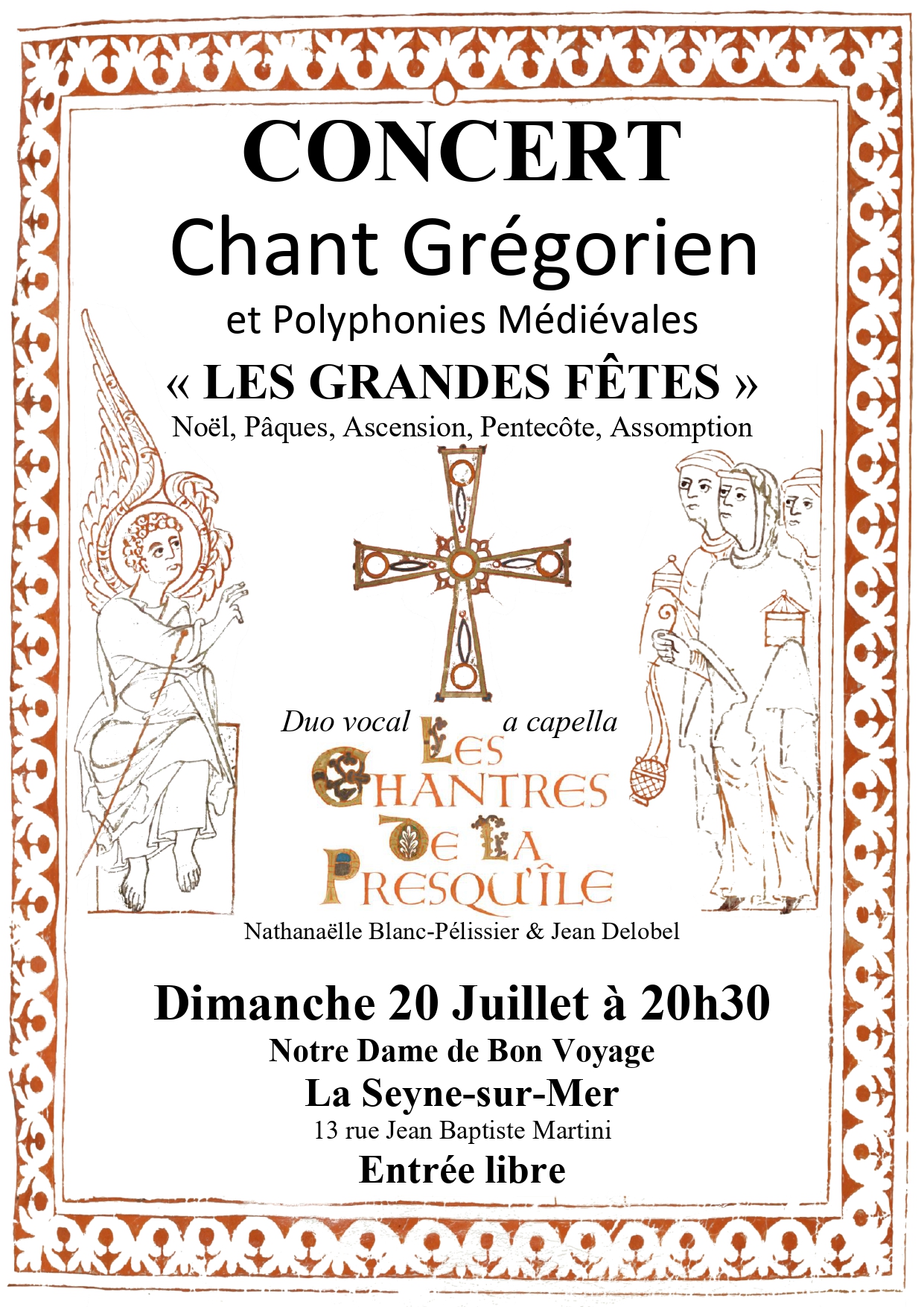 Concert de chant grgorien et Polyphonies Mdivales